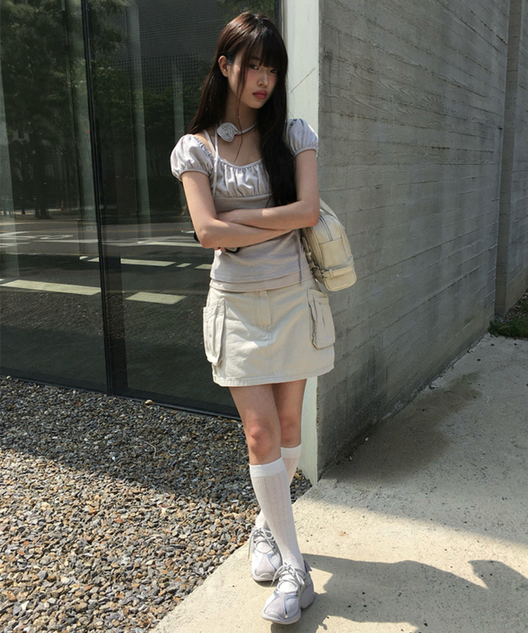メッシュメリージェーンシューズ GREY