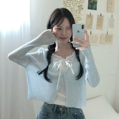 [시원하게살안타템]여리핏 썸머 골지 린넨 시스루 긴팔가디건 4color 소라