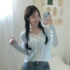 [시원하게살안타템]여리핏 썸머 골지 린넨 시스루 긴팔가디건 4color 소라