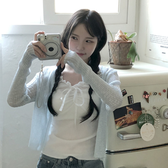 [시원하게살안타템]여리핏 썸머 골지 린넨 시스루 긴팔가디건 4color 소라