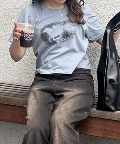 半袖Tシャツ ユニコーンモチーフTシャツ SKY BLUE