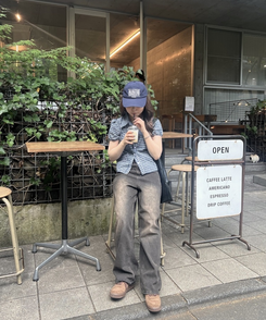 シャツ ギンガムチェック半袖シャツ NAVY