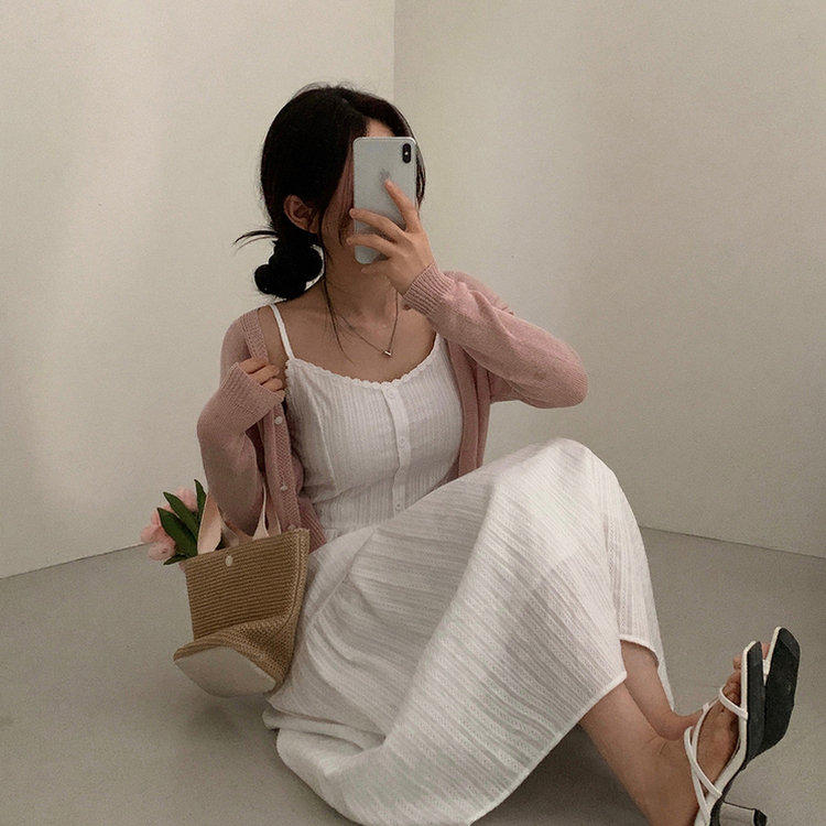 フラワーティアードロングワンピース WHITE