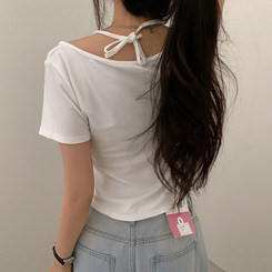 半袖Tシャツ ホルターキャミソール半袖Tシャツ(5color) IVORY