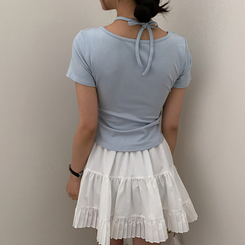 半袖Tシャツ ホルターキャミソール半袖Tシャツ(5color) AQUA
