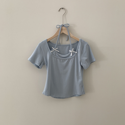 半袖Tシャツ ホルターキャミソール半袖Tシャツ(5color)