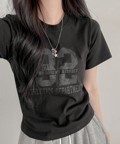 32レタリング半袖Tシャツ BLACK