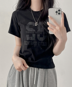 32レタリング半袖Tシャツ BLACK