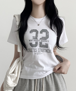 32レタリング半袖Tシャツ WHITE