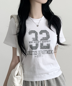 32レタリング半袖Tシャツ WHITE