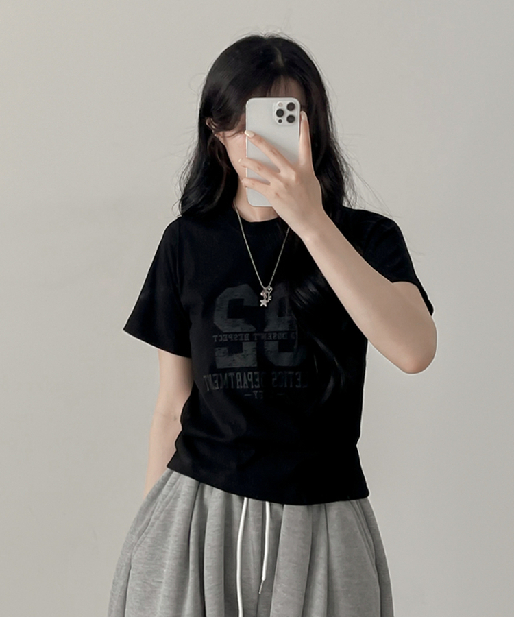 32レタリング半袖Tシャツ BLACK