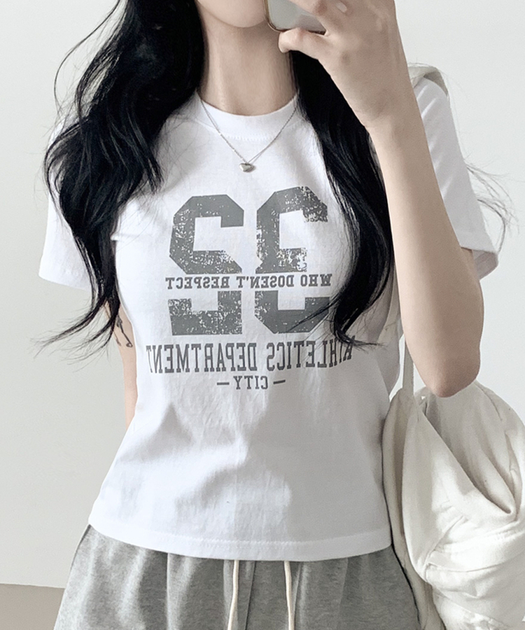 32レタリング半袖Tシャツ WHITE