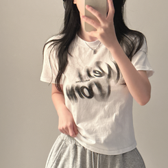半袖Tシャツ レタリング半袖Tシャツ WHITE