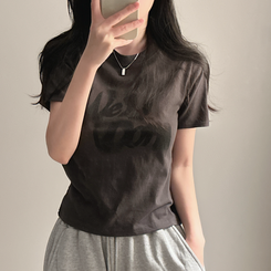 半袖Tシャツ レタリング半袖Tシャツ CHARCOAL