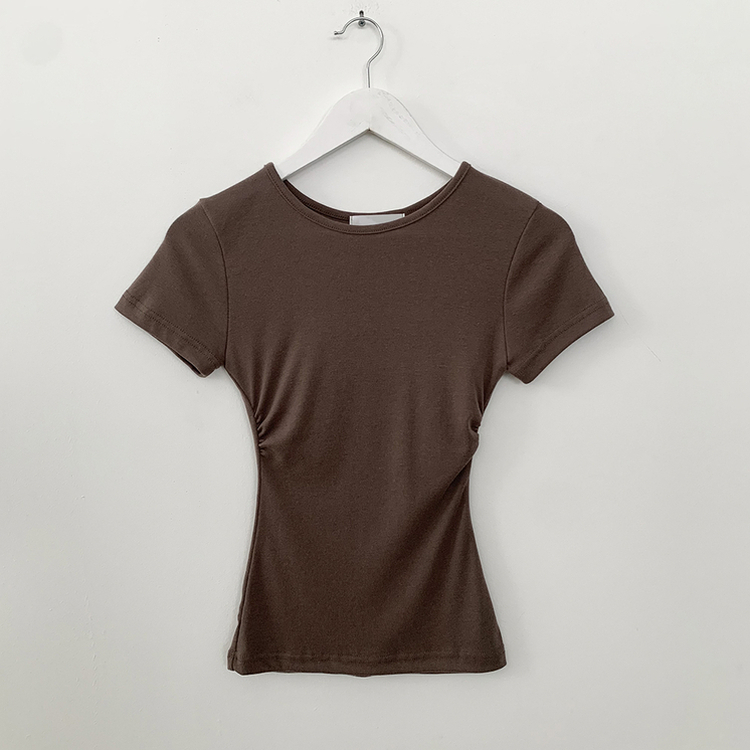 サイドシャーリングスリムフィット半袖Tシャツ