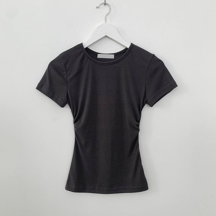 サイドシャーリングスリムフィット半袖Tシャツ