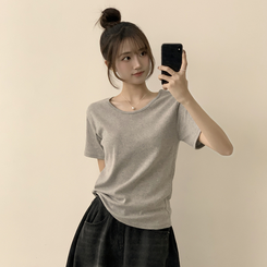 半袖Tシャツ ラウンドベーシック半袖Tシャツ(6color) GREY
