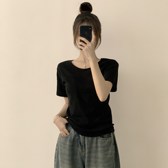 半袖Tシャツ ラウンドベーシック半袖Tシャツ(6color) BLACK