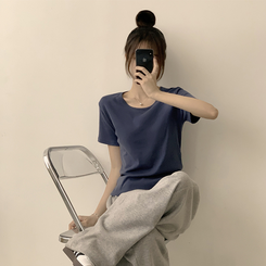 半袖Tシャツ ラウンドベーシック半袖Tシャツ(6color) NAVY
