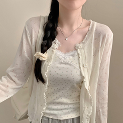 カーディガン パンチングサマーカーディガンサル BEIGE