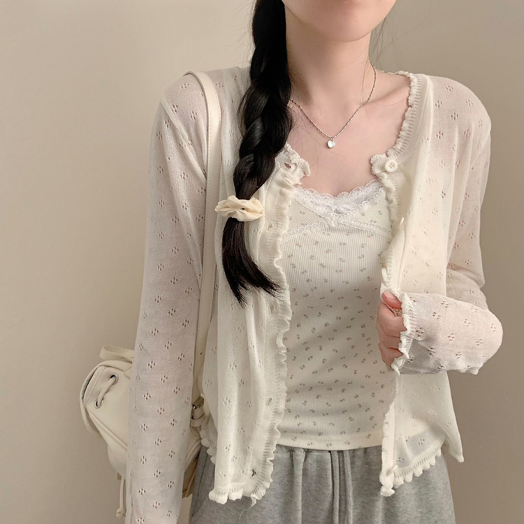 フラワーレースレイヤードキャミソール CREAM