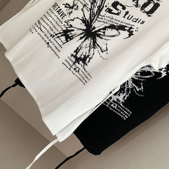 半袖Tシャツ レタリングアンバランス半袖Tシャツ