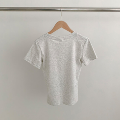 半袖Tシャツ レタリングスリムクロップ半袖Tシャツ