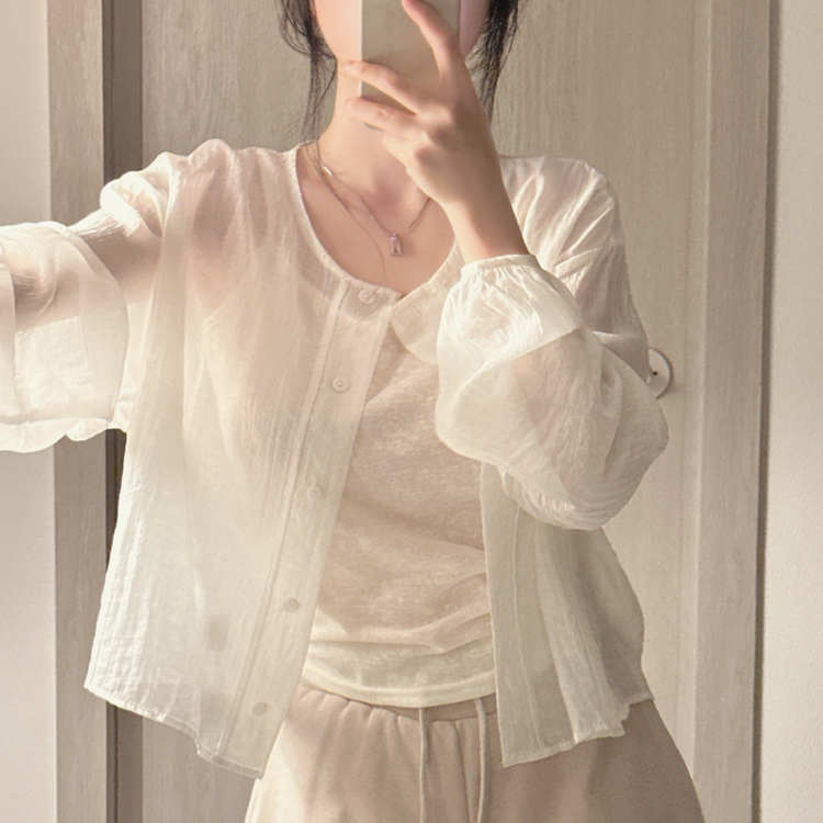 【SET】リネンキャミソール カーディガン WHITE