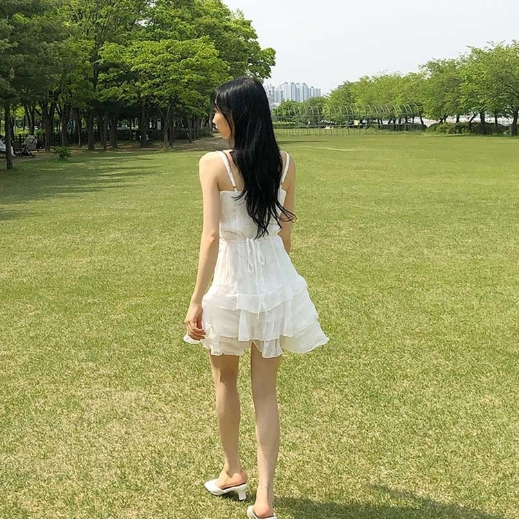 ティアードスワンミニワンピース WHITE