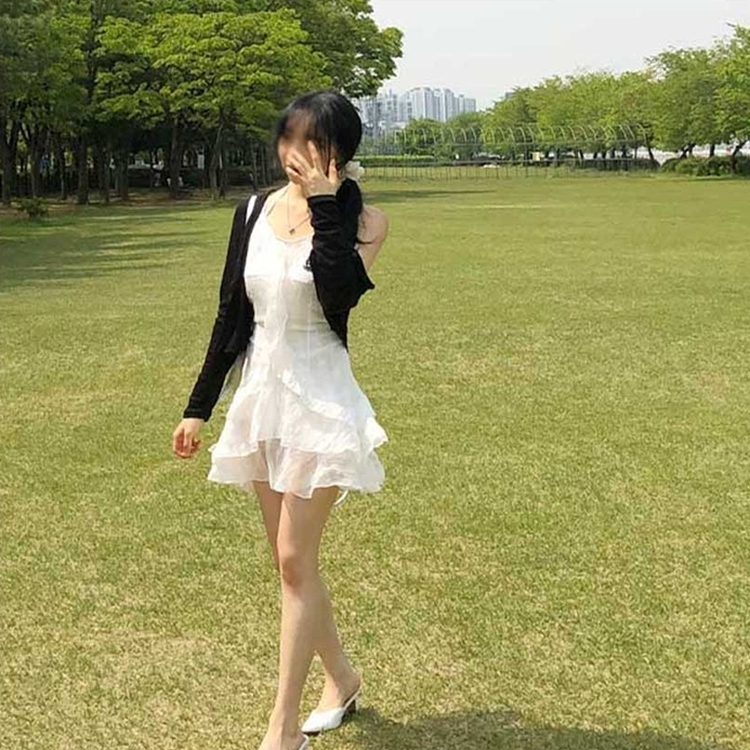 ティアードスワンミニワンピース WHITE