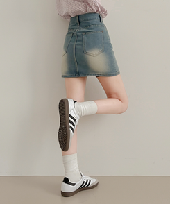ミニスカート ビンテージデニムスカート LIGHT DENIM