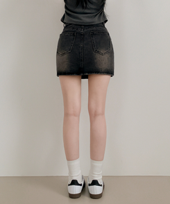 ミニスカート ビンテージデニムスカート BLACK DENIM