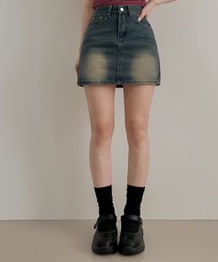 ミニスカート ビンテージデニムスカート DEEP DENIM