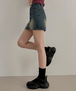 ミニスカート ビンテージデニムスカート DEEP DENIM