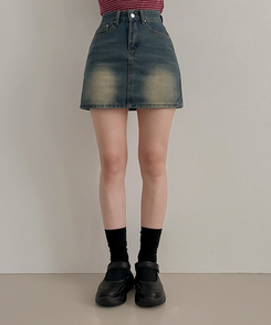 ミニスカート ビンテージデニムスカート DEEP DENIM