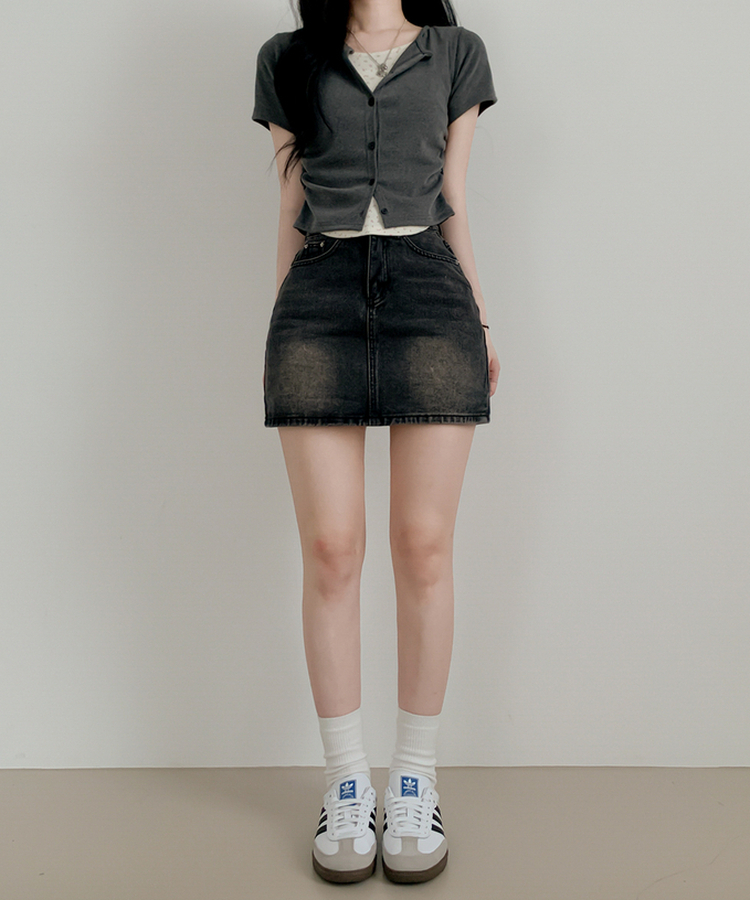 ビンテージデニムスカート BLACK DENIM
