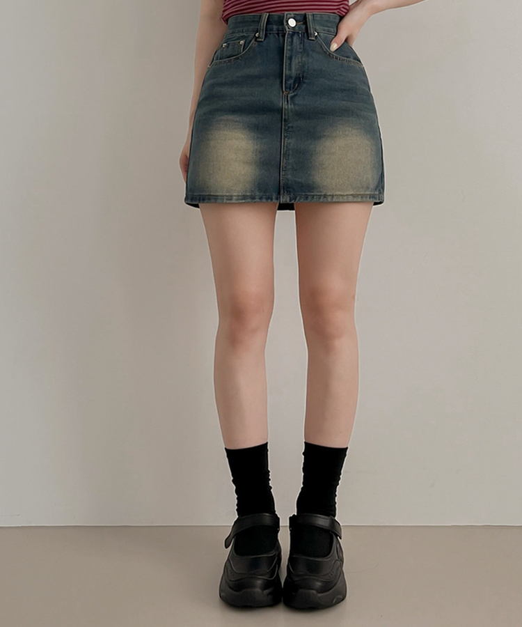 ビンテージデニムスカート DEEP DENIM