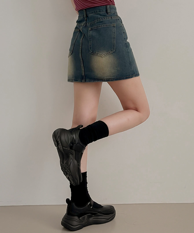 ビンテージデニムスカート DEEP DENIM