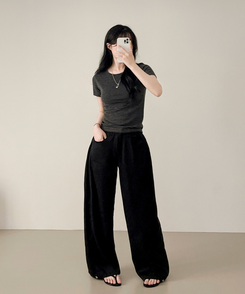 半袖Tシャツ ストライプ半袖Tシャツ BLACK