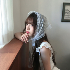 ヘアアクセサリー レース頭巾 IVORY