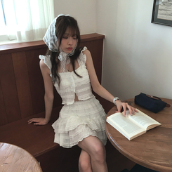 ヘアアクセサリー レース頭巾 IVORY