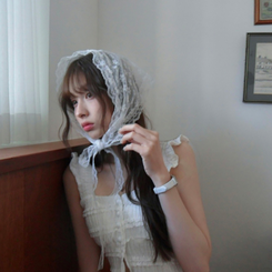 ヘアアクセサリー レース頭巾 IVORY