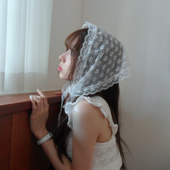 ヘアアクセサリー レース頭巾 IVORY