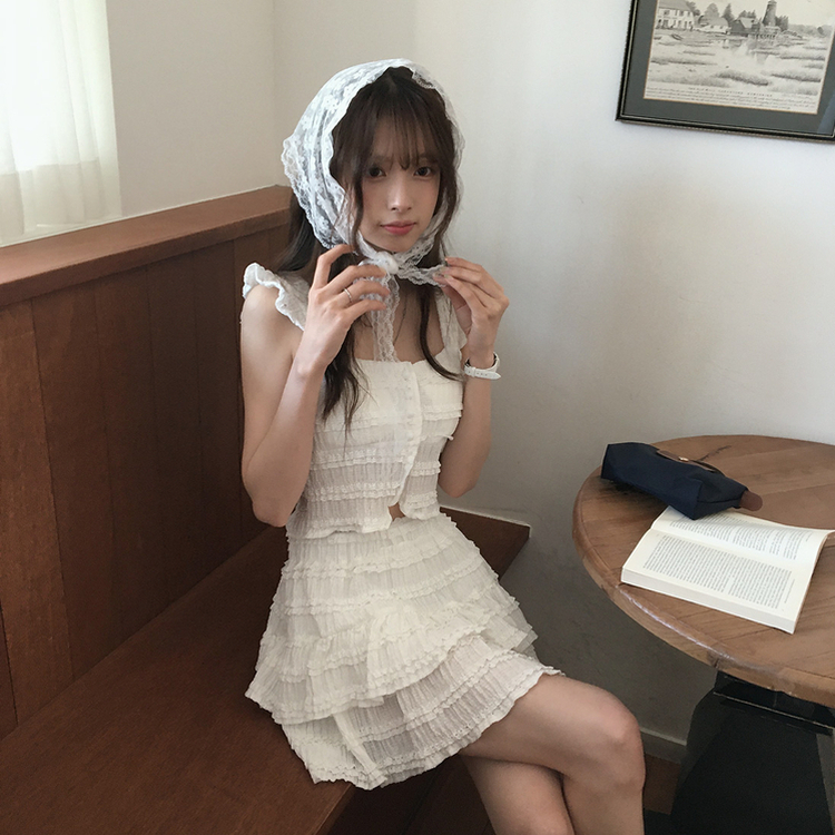 レース頭巾 IVORY