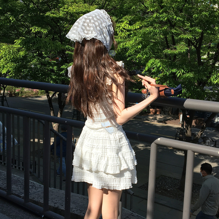 レース頭巾 IVORY