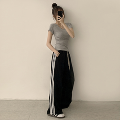 コットンセミクロップ半袖Tシャツ(6color) MELANGE