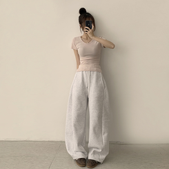 コットンセミクロップ半袖Tシャツ(6color) LIGHT PINK