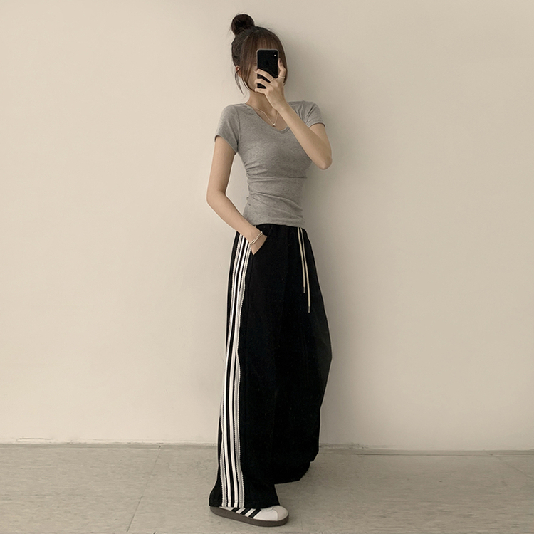 コットンセミクロップ半袖Tシャツ(6color) MELANGE