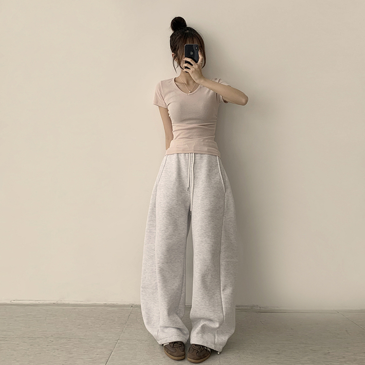 コットンセミクロップ半袖Tシャツ(6color) LIGHT PINK