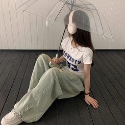 半袖Tシャツ ナンバーセミクロップ半袖Tシャツ WHITE